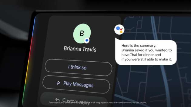 Google adds AI-powered features to Android Auto – message summaries; action and reply suggestions