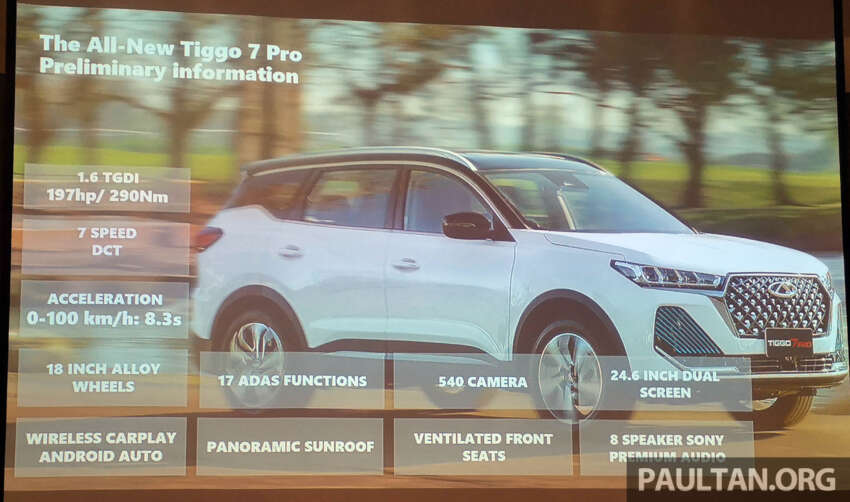 Chery Tiggo 7 Pro launching in Malaysia in Q2 2024 – 1.6T w 197 hp/290 Nm, 7DCT, ADAS, AACP, Sony audio 1714526