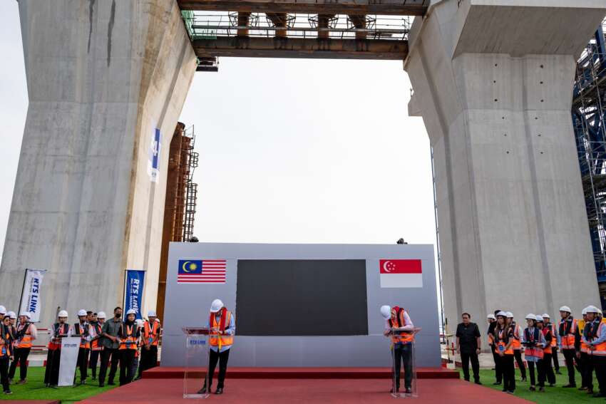 Projek RTS Link antara M’sia-S’pura ‘disambung’ secara simbolik, tahap kemajuan pembinaan kini 65% 1714955