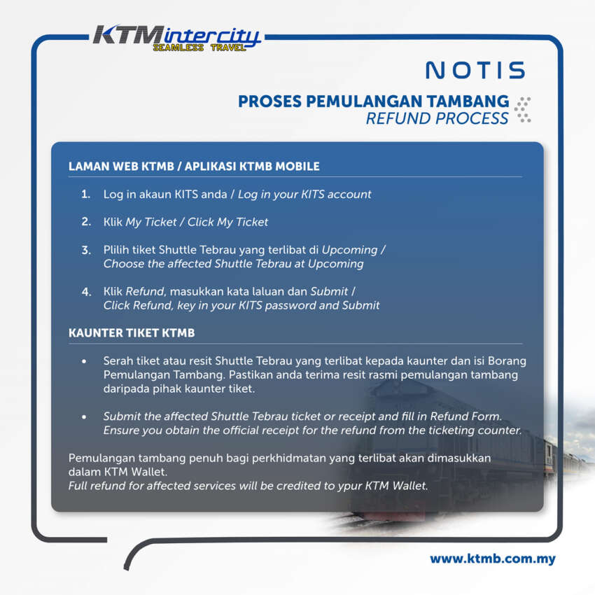 KTM cancels selected Shuttle Tebrau SG-JB services – involves 8 days in Feb, full refund for ticket holders 1720861