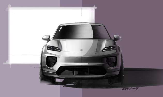 Porsche Macan EV sketch teased ahead of reveal
