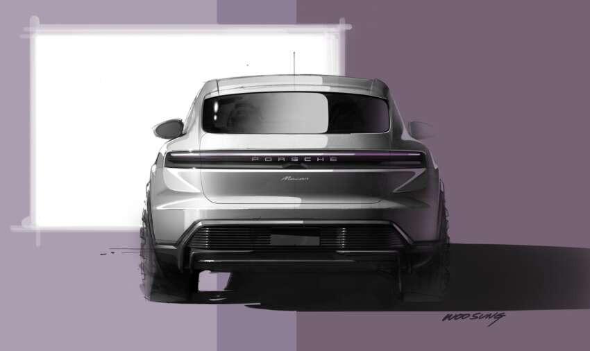 Porsche Macan EV sketch teased ahead of reveal 1719219