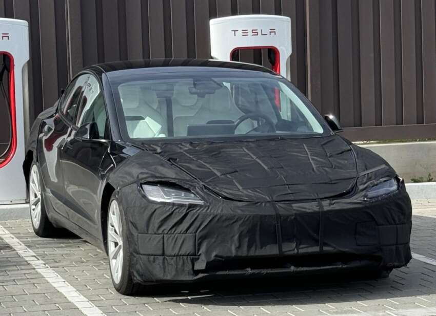 2024 Tesla Model 3 Performance facelift spied in US – sportier front seats, deeper splitter; debut 1H 2024 1729363