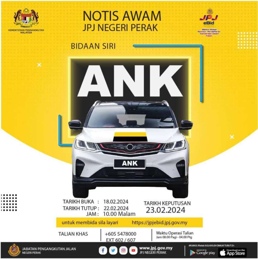 JPJ eBid: Siri ANK dan VMD dibuka untuk bidaan 1731032