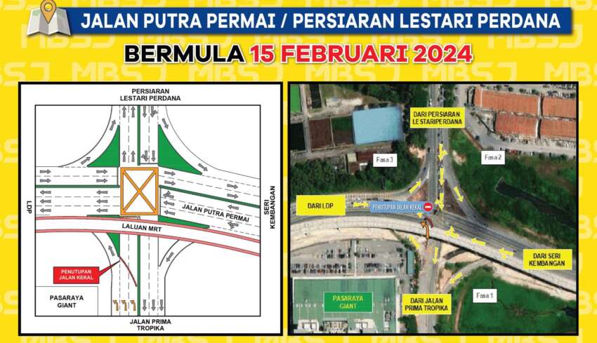 MBSJ announces permanent closure of Jalan Prima Tropika to Persiaran Lestari Perdana from Feb 15 1726750