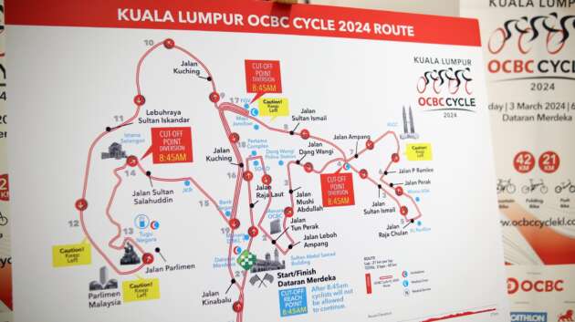 Beberapa jalan utama di KL ditutup pada 3 Mac sempena acara OCBC Cycle Kuala Lumpur 2024