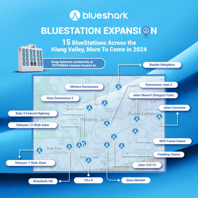 Blueshark Malaysia expands e-bike charging network – 10 new BlueStations, 50 nation-wide by end 2024
