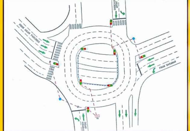 Traffic lights at Bank Negara roundabout from March 8