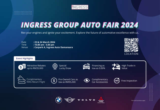 Ingress Group Auto Fair happening from March 23-24 – great deals on BMW, MINI, Volvo, Mitsubishi models