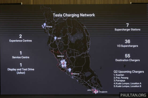 Tesla Supercharger di Malaysia – lima lokasi baru di KL, Putrajaya, P.Pinang dan Kuantan, dari Q2 2024