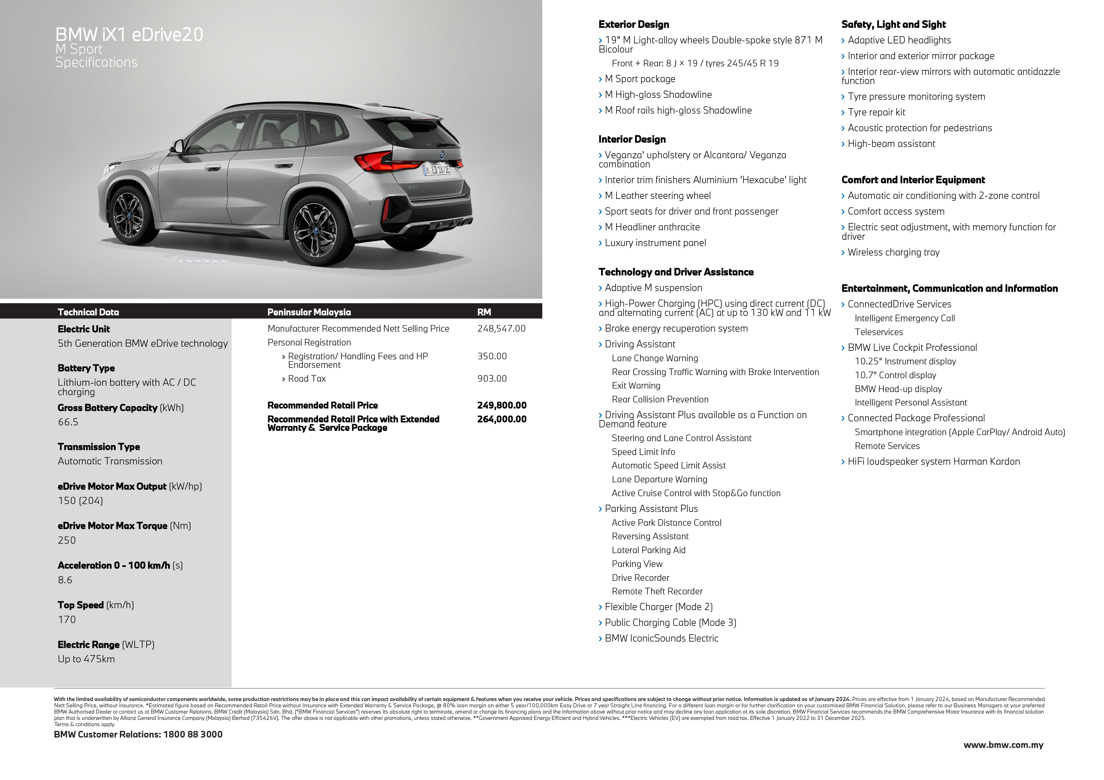 2024 BMW iX1 eDrive20 M Sport Malaysia spec sheet-2