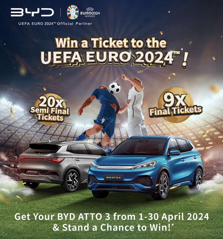 Buy a BYD Atto 3 and watch UEFA Euro 2024 live in Germany – 20x semi-final, 9x final tickets to be won 1752163