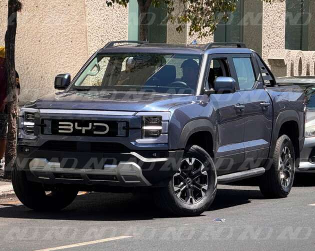 BYD pick-up truck spotted completely undisguised – PHEV first, EV version later; to be called the Shark?