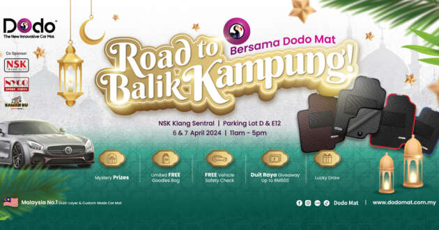 Up to RM500 Duit Raya to be given out for balik kampung with Dodo Mat this weekend, April 6-7!