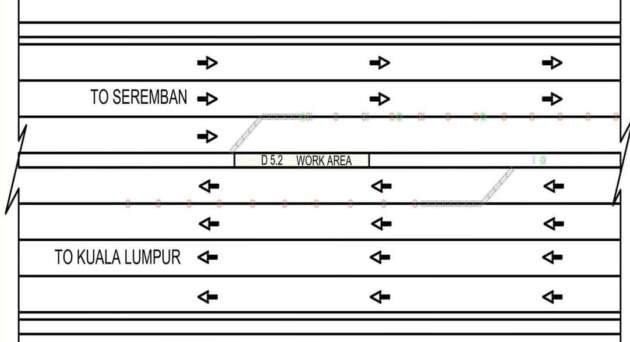 Laluan kontra di sebahagian Lebuhraya KL-Seremban mulai hari ini – Plaza Tol Sg Besi-KM5.2, 6 pagi-9 pagi