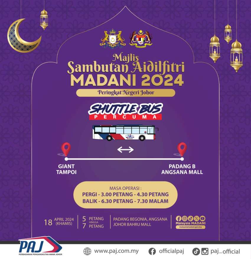 Free bus rides to Madani Raya event in JB tomorrow 1751891