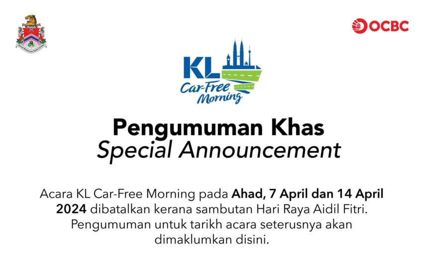 No KL Car Free Morning on April 7 and 14, Raya hols 1749626