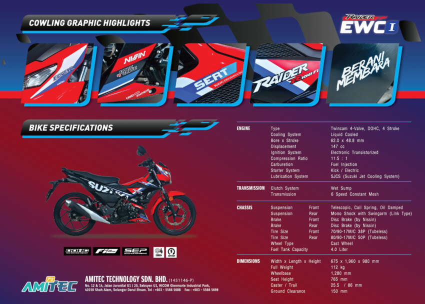 Suzuki Raider R150Fi EWC1 dilancar untuk pasaran Malaysia – grafik inspirasi motosikal lumba, RM9k 1748624