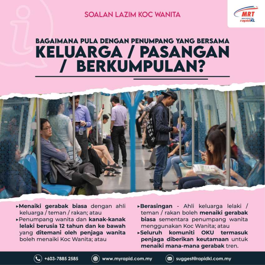 Women’s coach implemented on MRT Putrajaya Line, starts today – pink markings on platform and in trains 1749603