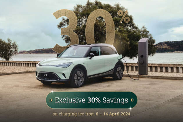 smart Malaysia offering 30% off EV charging rates for smart #1 owners via Hello smart mobile app; April 6-14