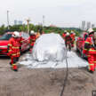 EV fire blanket demonstrated by Fire and Rescue department of Malaysia – suitable for most vehicles