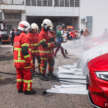 EV fire blanket demonstrated by Fire and Rescue department of Malaysia – suitable for most vehicles