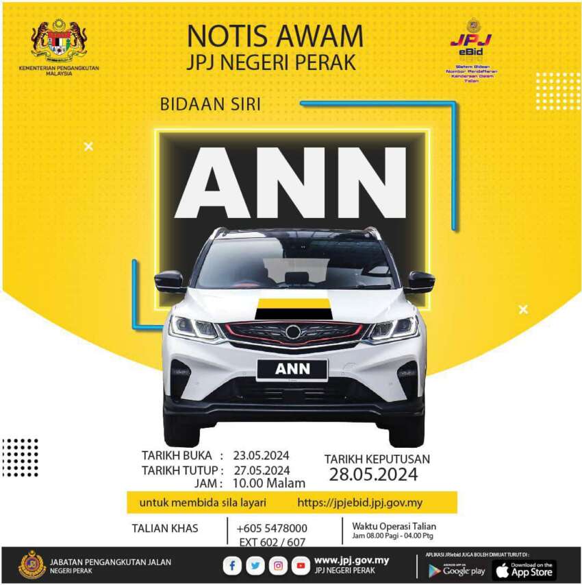 JPJ eBid: ANN and TCX number plates up for bidding 1769930