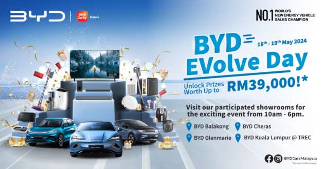 BYD EVolve Day this weekend – win prizes worth up to RM39k at Balakong, Cheras, Glenmarie and KL@TREC