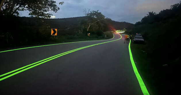 Batu Pahat, Johor gets glow-in-the-dark road markings