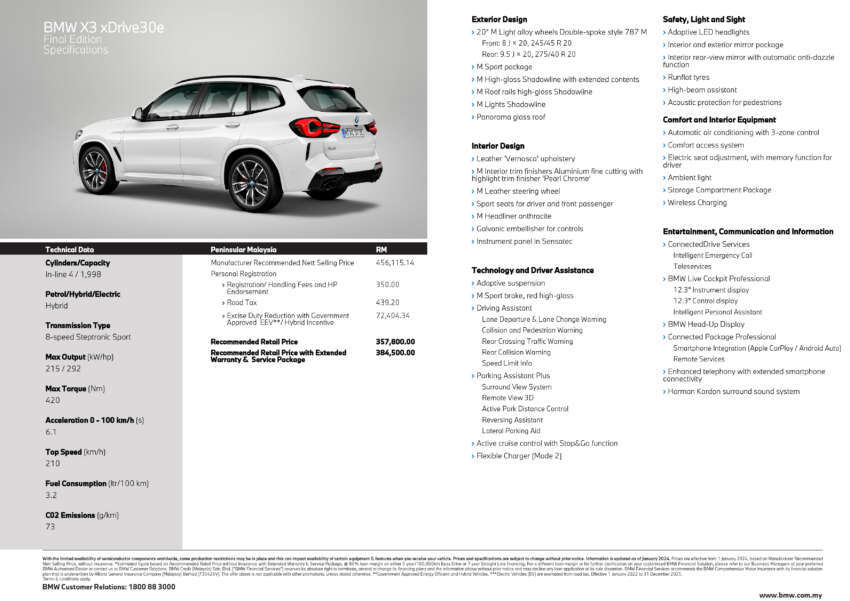 BMW X3 Final Edition 2024 diperkenal di M’sia — ACC; sDrive20i dari RM312k, xDrive30e dari RM358k 1775567