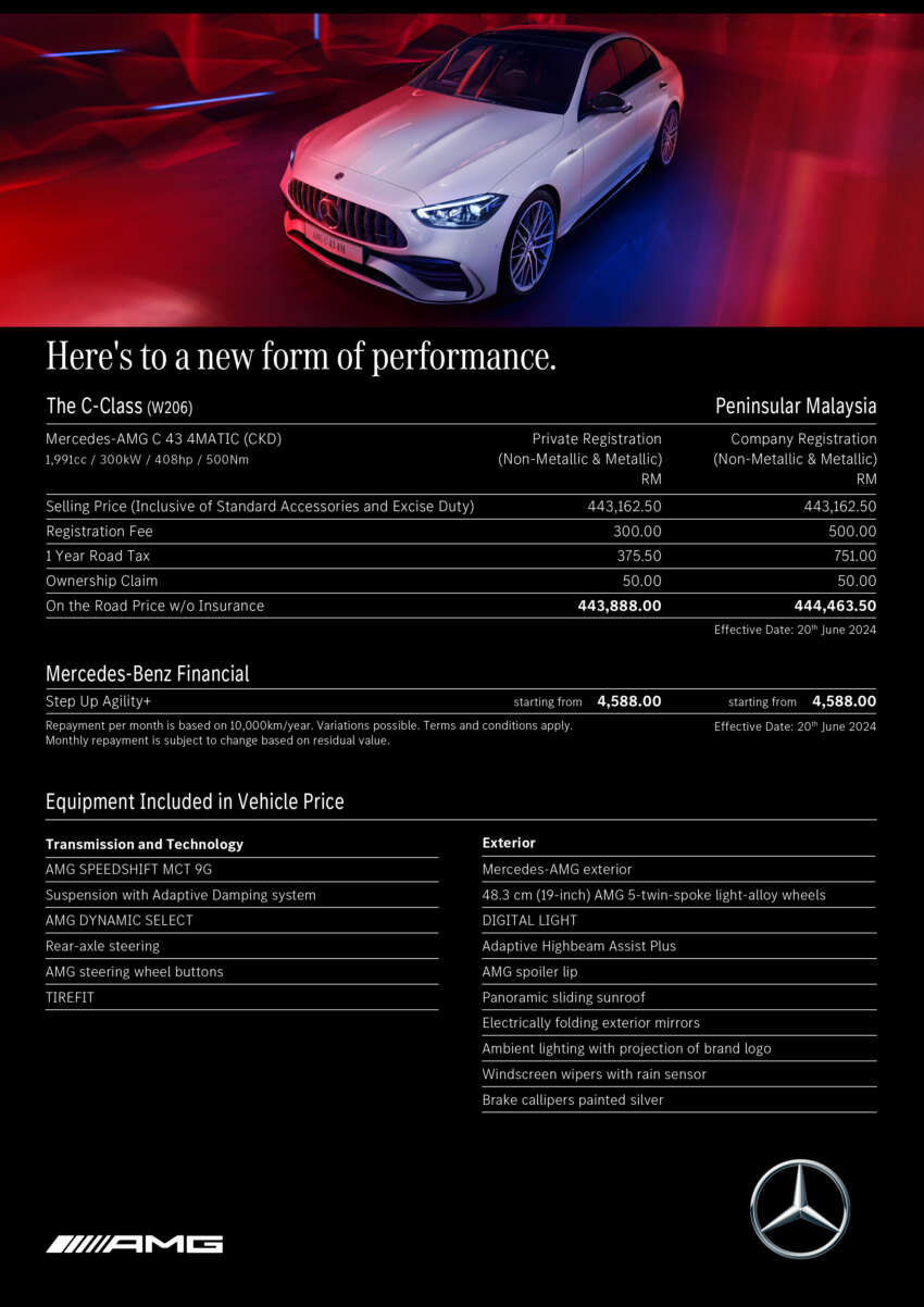 2024 Mercedes-AMG C43 launched in Malaysia – 408 PS/500 Nm, 2.0L four-cylinder turbo; CKD, RM443,888 1780177