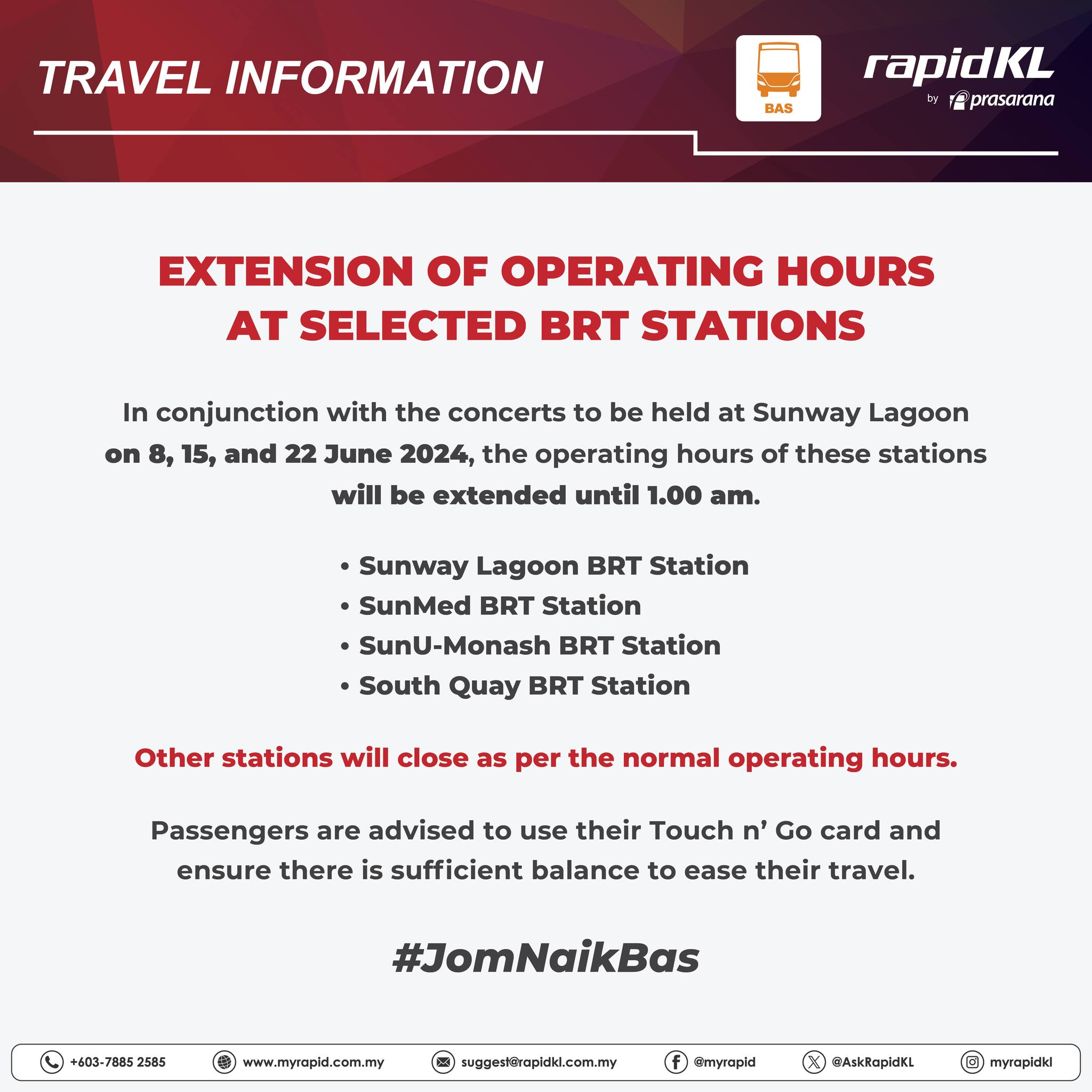 BRT extended June 15