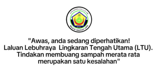 CCTV dipasang di Lingkaran Tengah Utama antara Kuala Lipis-Gua Musang – rakam si pembuang sampah