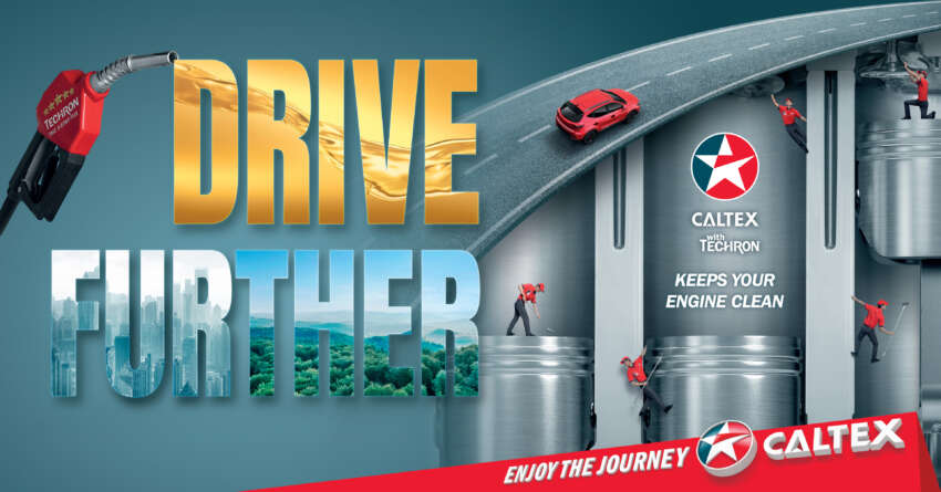 Keep your engine’s vital parts clean and Drive Further, only with the scientifically proven Caltex with Techron 1779420