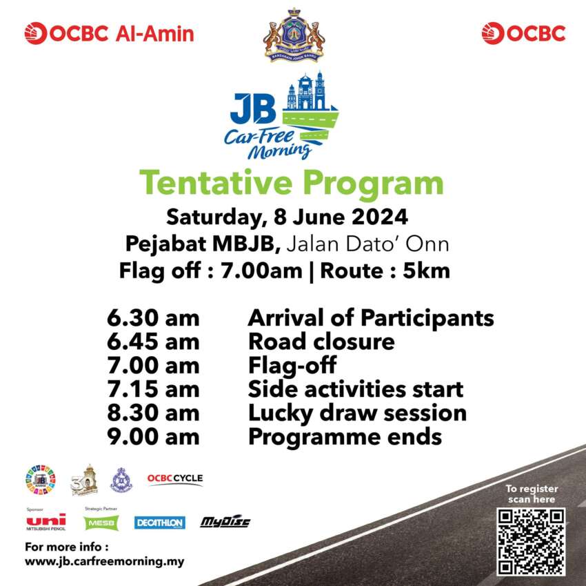 JB Car Free Morning berlangsung esok, 8 Jun 1775279