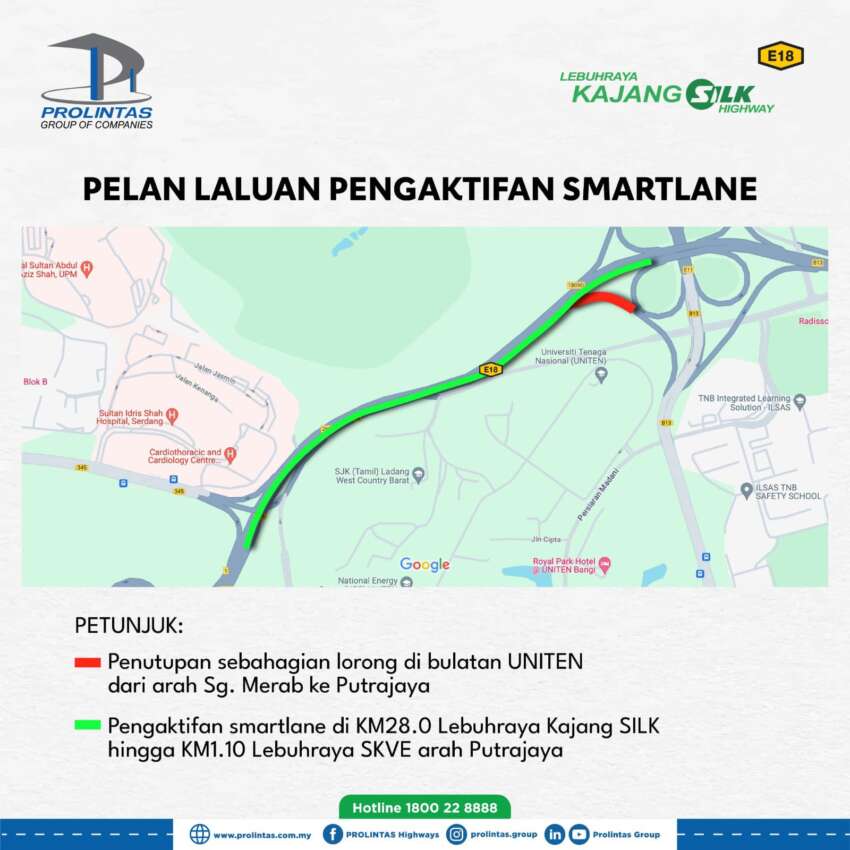 Smartlane for Kajang Silk to SKVE highways, 12h daily 1780749