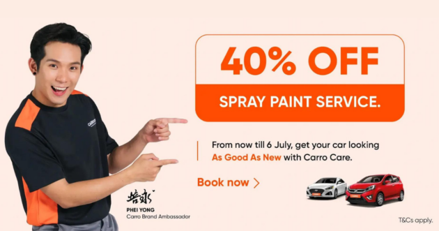 Carro Care Body & Paint – repaint your car from just RM1,800 with 40% off promotion until 6 July 2024 only!