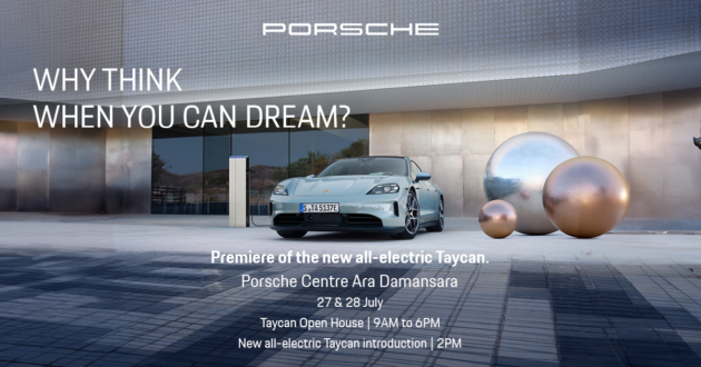 Discover the new Porsche Taycan at Porsche Centre Ara Damansara this weekend, July 27 to 28!