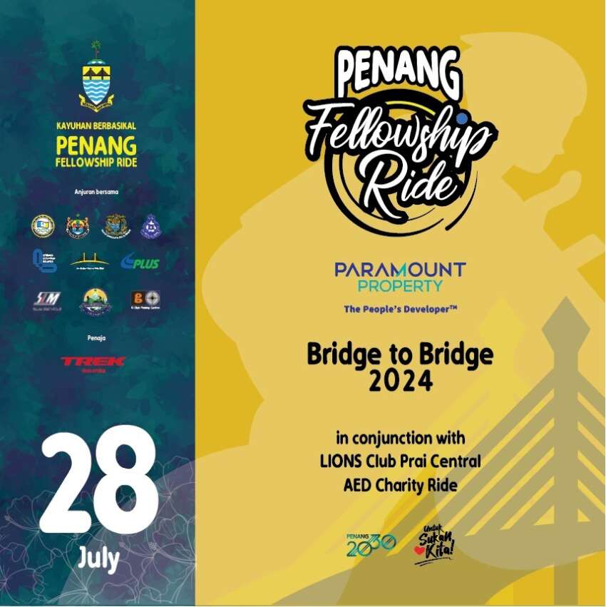 Both Penang Bridge, Second Bridge will be closed this Sun morning, July 28, for the Penang Fellowship Ride 1795014