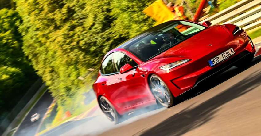 Tesla Model 3 Performance driven on Nurburgring by Misha Charoudin; brakes on fire, power cut in 1 lap 1790066