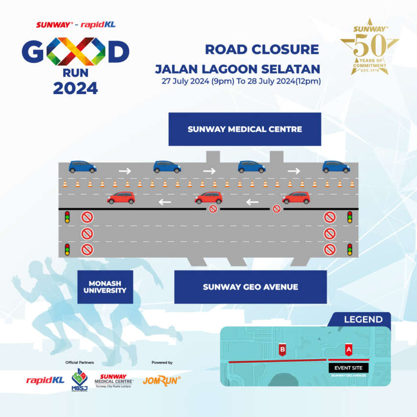 Beberapa jalan di Bandar Sunway ditutup pada 27-28 Julai untuk acara Sunway Rapid Good Run 2024 1796567