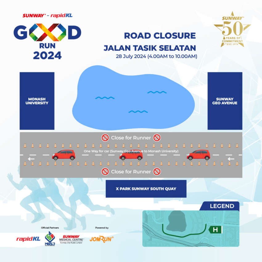 Beberapa jalan di Bandar Sunway ditutup pada 27-28 Julai untuk acara Sunway Rapid Good Run 2024 1796570