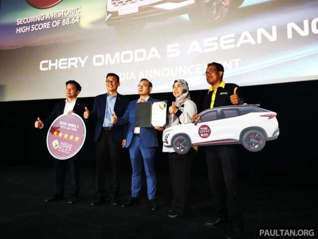 2024 Chery Omoda 5 scores five-star Asean NCAP rating with 88.64 points; highest received by Chery