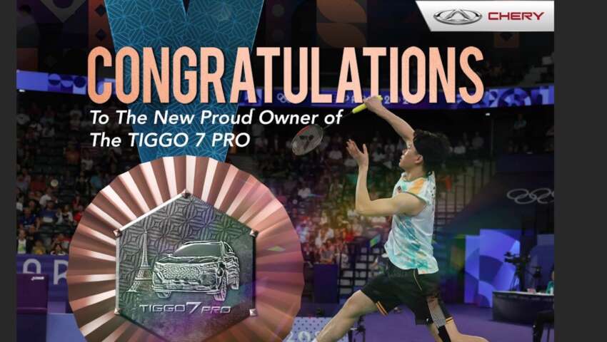 Lee Zii Jia wins Olympic bronze medal for Malaysia at Paris 2024, gets a free Chery Tiggo 7 Pro for his efforts 1800421