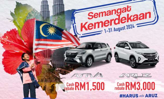 Perodua Merdeka promo – Ativa gets RM1,500 cash rebate, RM3,000 discount for Aruz, now till August 31