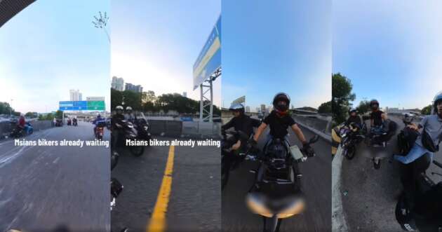 Johor causeway bike accident scam caught on camera