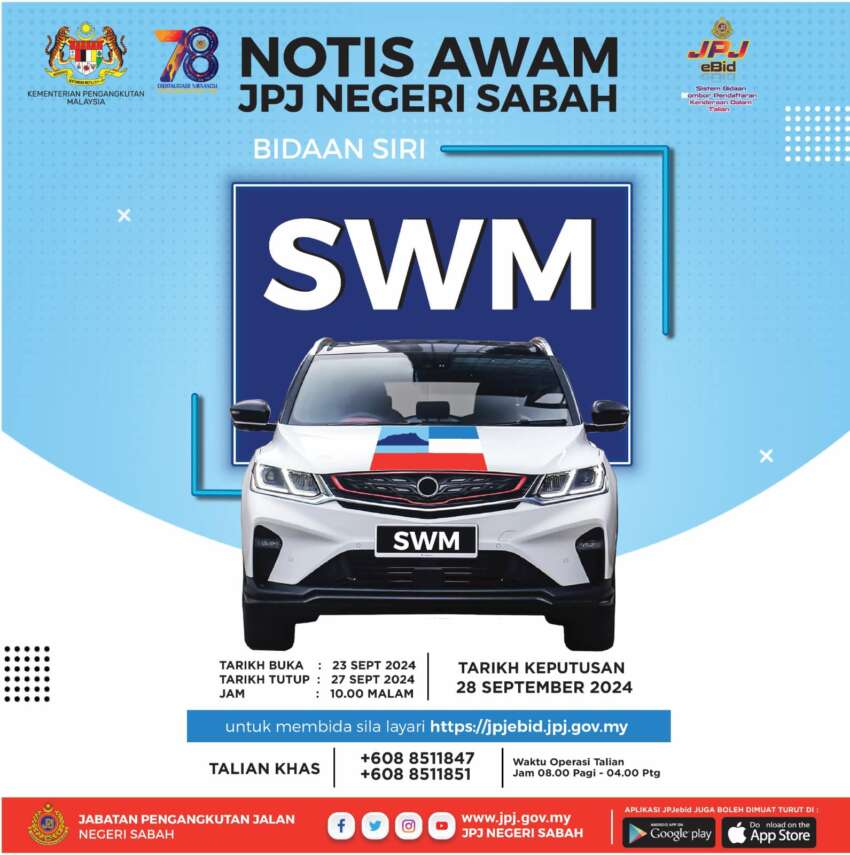 JPJ eBid: SWM and SMQ number plates up for bidding 1815510