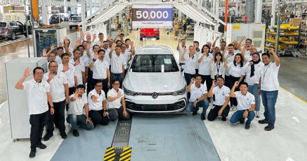 Volkswagen Group Malaysia rolls out its 50,000th CKD car at Pekan plant, a Golf GTI painted in Oryx White