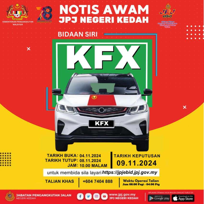 JPJ eBid: Siri QLF dan KFX dibuka untuk bidaan 1843270