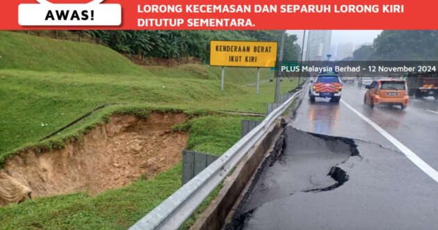 Sinkhole on NKVE KM18.6 s/bound, Kota Damansara to Damansara – emergency lane, left lane closed